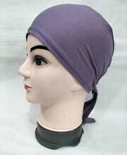 Plain Tie Back Bonnet Cap - Purple