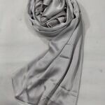 Crinkle Silk Scarf - Silver