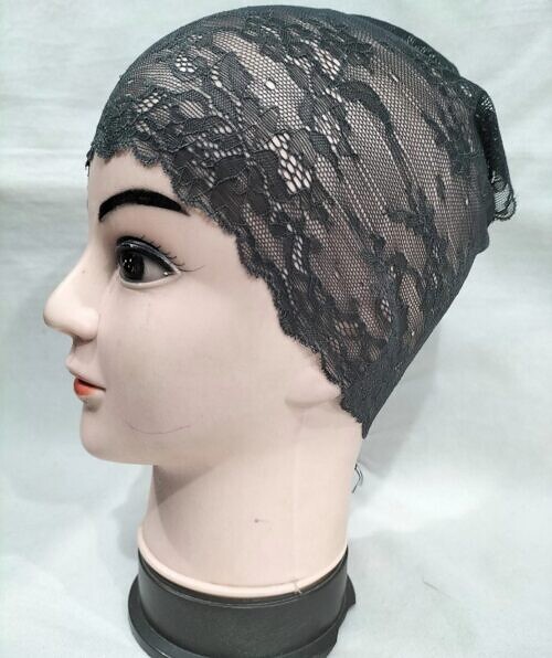 lace hijab band charcoal