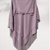 Three Layer Khimar with Niqab Ready to Wear - Light Purple