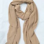 Plain Maxi Chiffon Scarf - Camel