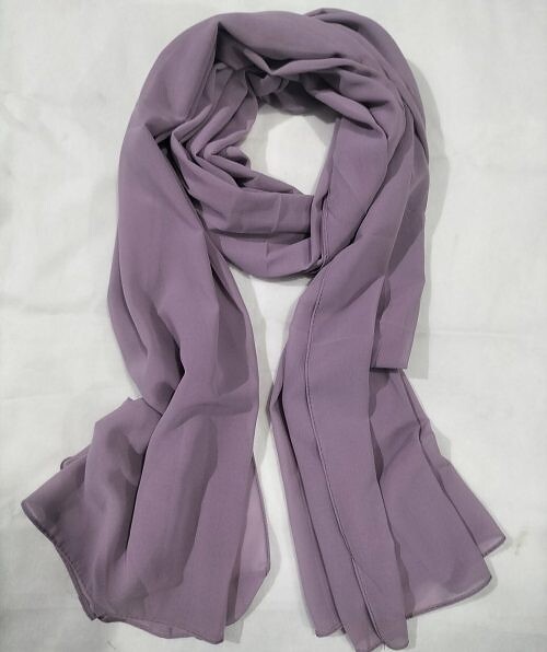 plain maxi chiffon scarf dirty purple 1