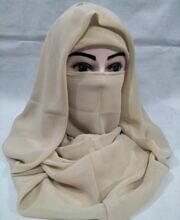 Plain Niqab Ready to Wear - Fawn