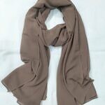 Plain Maxi Chiffon Scarf - Light Dirty Brown