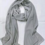 Plain Maxi Chiffon Scarf - Light Grey