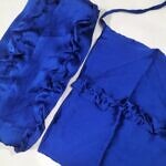 Crown Crinkle Silk Hijab Set - Blue