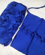 Crown Crinkle Silk Hijab Set - Blue