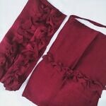 Crown Crinkle Silk Hijab Set - Maroon