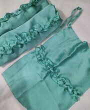 Crown Crinkle Silk Hijab Set - Turquoise