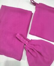 Plain Three Piece Matching Hijab Set - Shocking Magenta