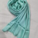 Crinkle Silk Scarf - Cyan