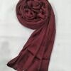 Crinkle Silk Scarf - Maroon