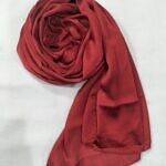 Crinkle Silk Scarf - Red