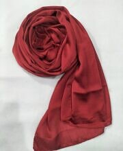 Crinkle Silk Scarf - Red