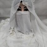 Fancy Crown with Niqab Ready to Wear - Off White