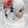 Pearl Ready to Wear with Flower Bunch - White