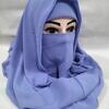 Plain Niqab Ready to Wear - Bluish Purple