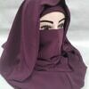 Plain Niqab Ready to Wear - Plum