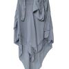 Three Layer Khimar with Niqab Ready to Wear - Grey