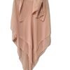 Three Layer Khimar with Niqab Ready to Wear - Salmon Pink