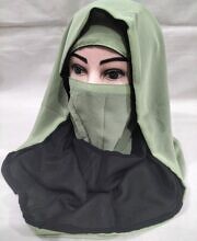 Reversible Niqab Ready To Wear - Pista Green