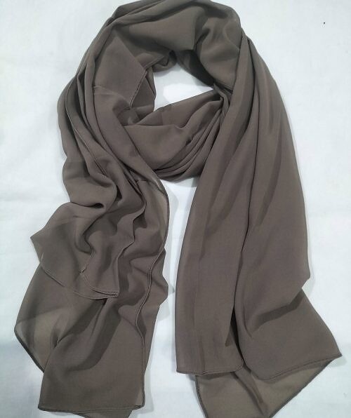 plain maxi chiffon scarf brown