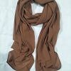 Plain Maxi Chiffon Scarf - Caramel Brown