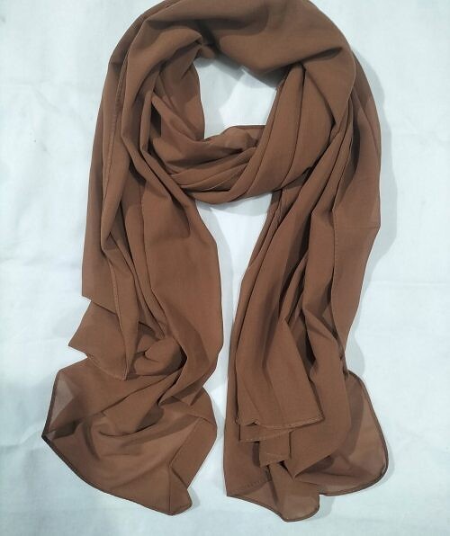 plain maxi chiffon scarf caramel brown