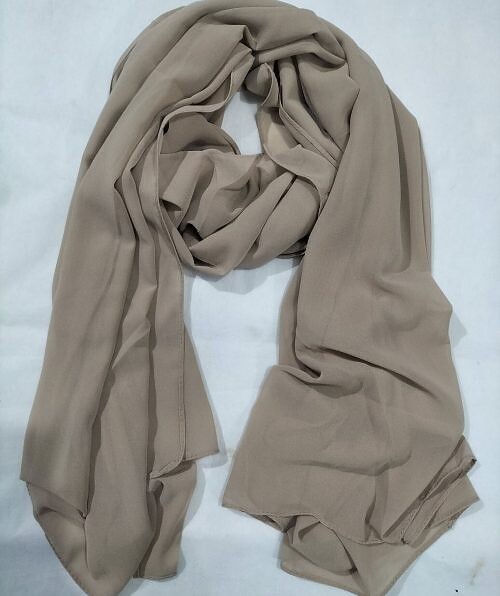 plain maxi chiffon scarf coffee