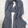 Plain Maxi Chiffon Scarf - Dark Grey