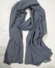 Plain Maxi Chiffon Scarf - Dark Grey