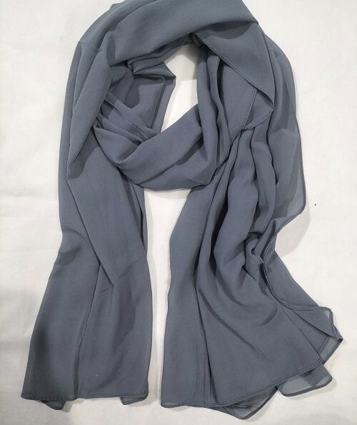 plain maxi chiffon scarf dark grey