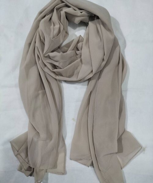 plain maxi chiffon scarf nude