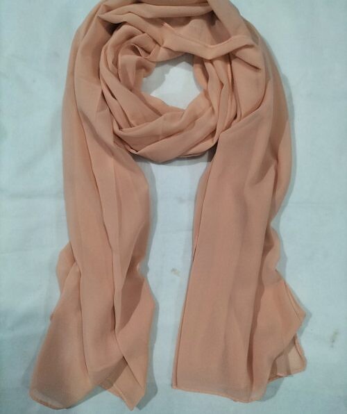 plain maxi chiffon scarf peach