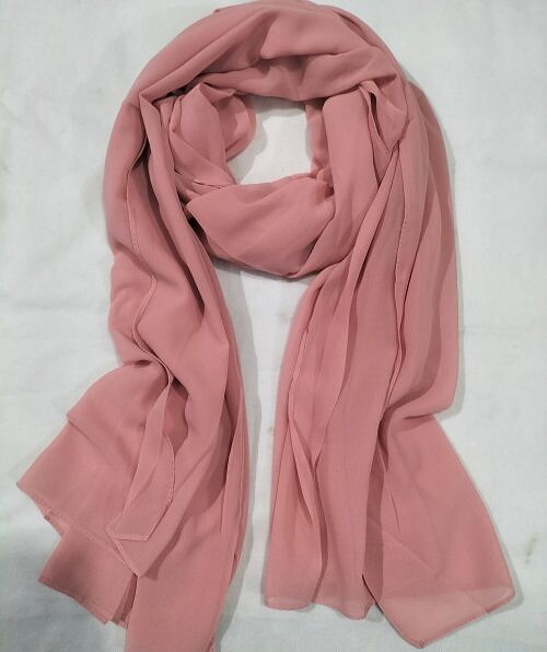 plain maxi chiffon scarf peachy pink