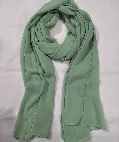 plain maxi chiffon scarf pista green