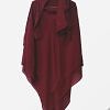 Three Layer Khimar with Niqab Ready to Wear - Maroon