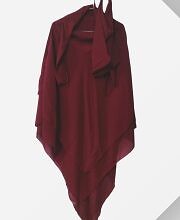 Three Layer Khimar with Niqab Ready to Wear - Maroon